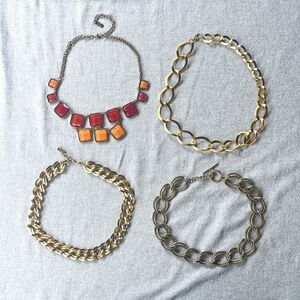 Statement Necklaces Bundle - Lot of 4 - Vintage/Modern - Estate Costume Jewelry